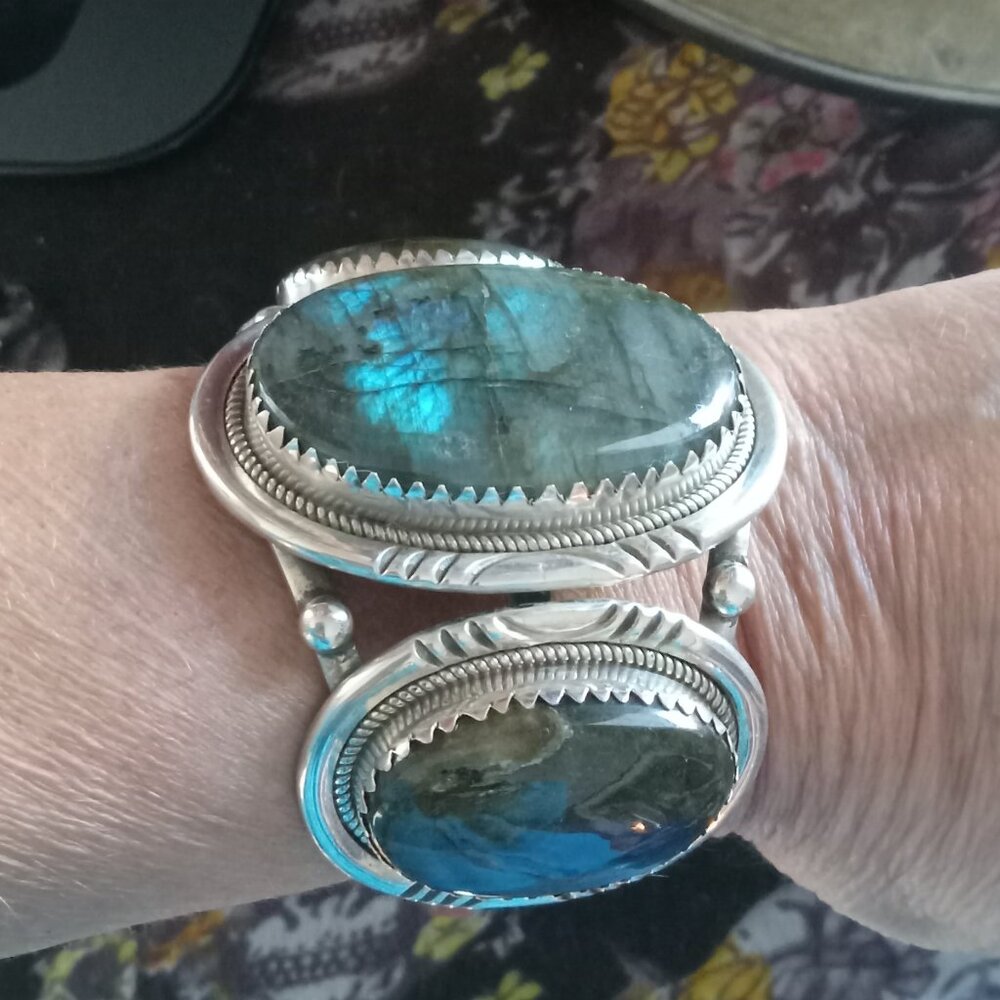 Labradorite Sterling Cuff Bracelet